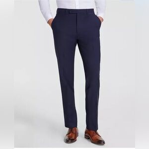 Calvin Klein Men's Slim-Fit Wool-Blend Stretch Suit Pants Navy - 38x32